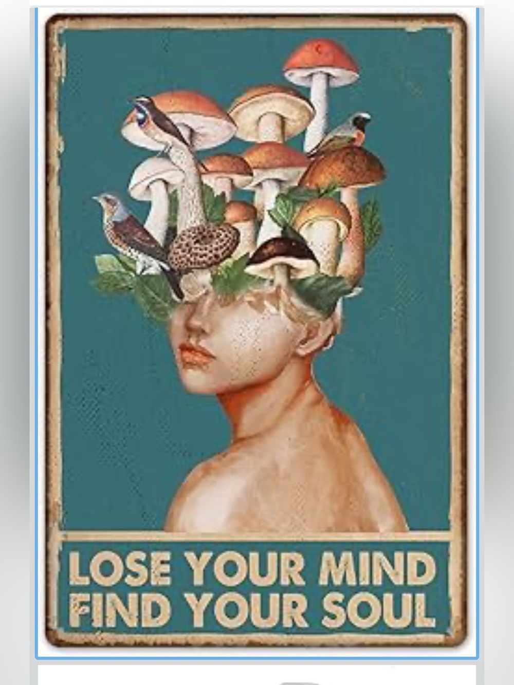 Lose Your Mind Find Your Soul Wall Art - Teal and Tan